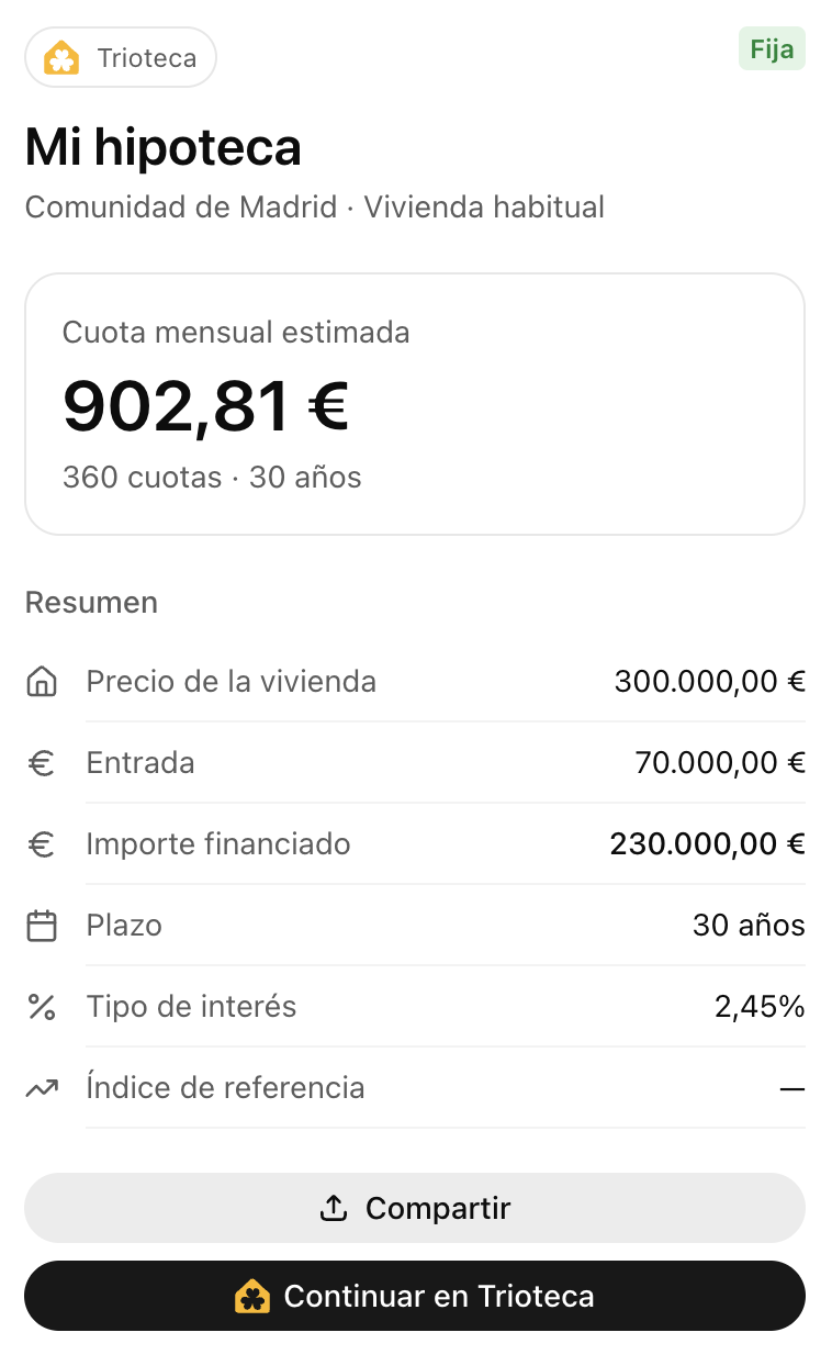 Trioteca Hipotecas screenshot